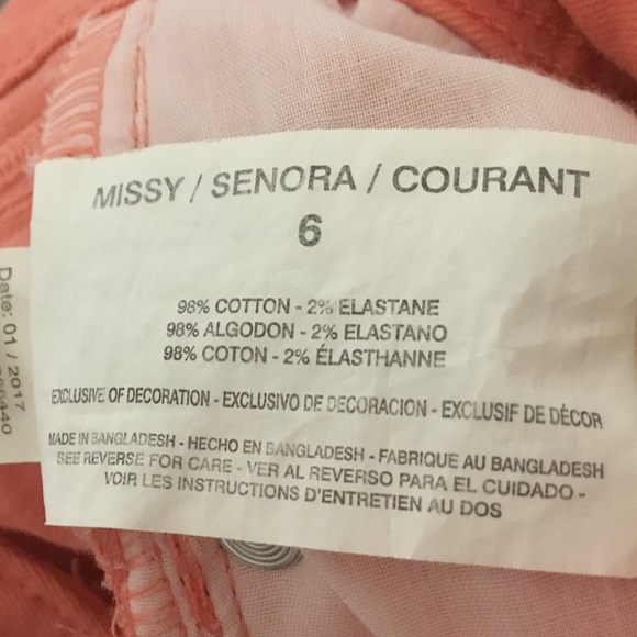 Gloria Vanderbilt Women’s Lillian Capri Pants Size 6 Bright Hibiscus - Picture 7 of 9